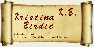 Kristina Birdić vizit kartica